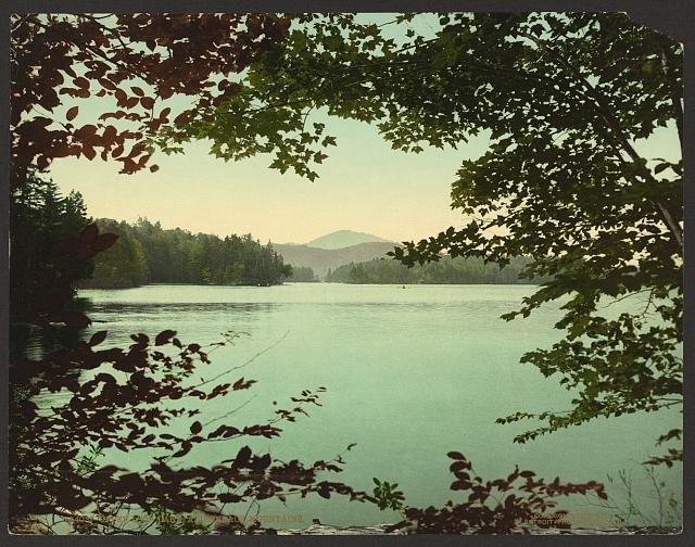 Upper Loon Lake Adirondack Mountains Vintage A4 Photo Print