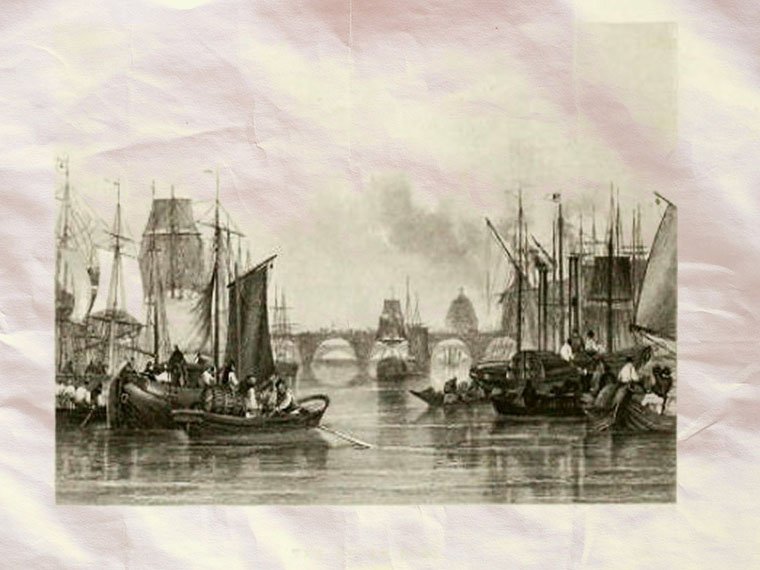 Upper Pool Thames London England 1850 Vintage A4 Photo Print
