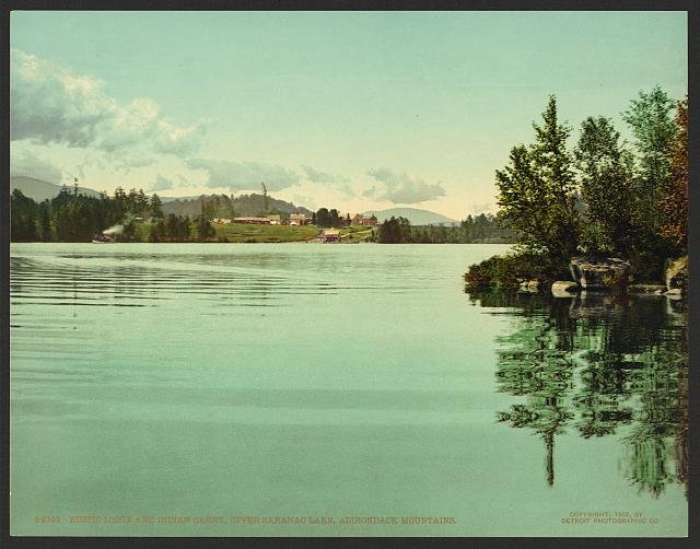 Upper Saranac Lake Adirondack Mountains 2 Vintage A4 Photo Print