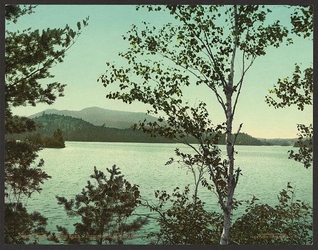 Upper St Regis Lake Adirondack Mountains Vintage A4 Photo Print