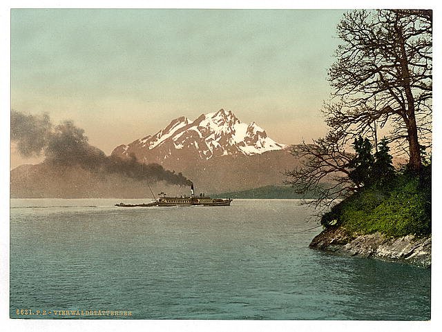 Urnersee Lake Lucerne Vintage A4 Photo Print