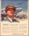 Us Airlines C54 1950s Vintage Retro Advert Poster