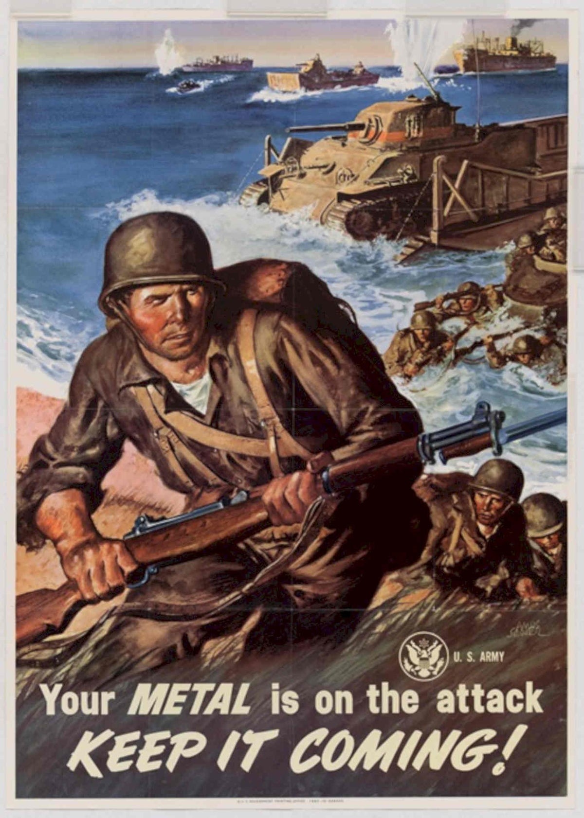 Us Army Marine American World War II Advert Poster