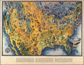 Us Map Vintage Retro Advert Poster