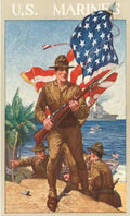 Us Marines Beach Vintage Retro Advert Ads A4 Photo Print