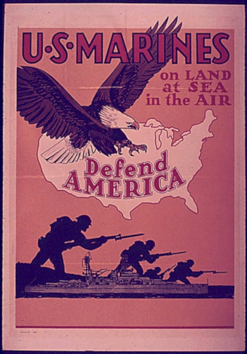 Us Marines Eagle Vintage Retro Advert Poster A4 Photo Print