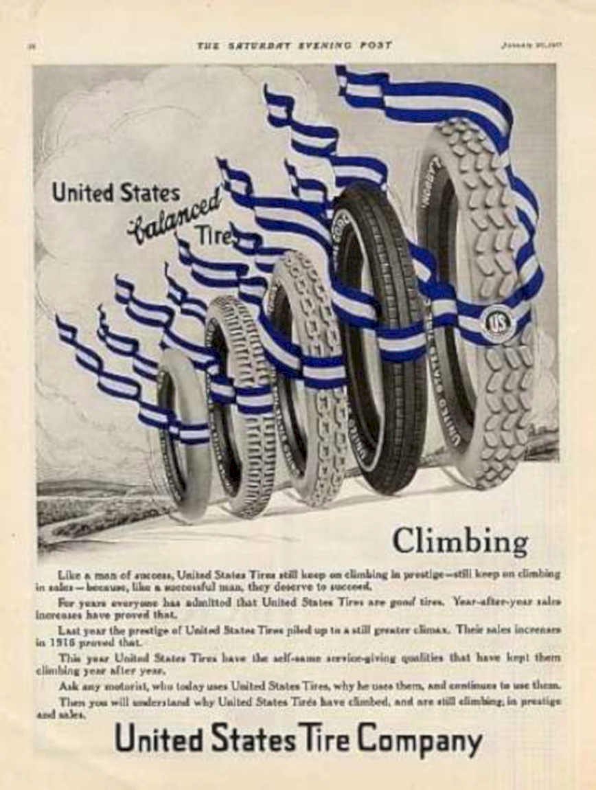 Us Tires Balanced Vintage Retro Advert Ads A4 Photo Print