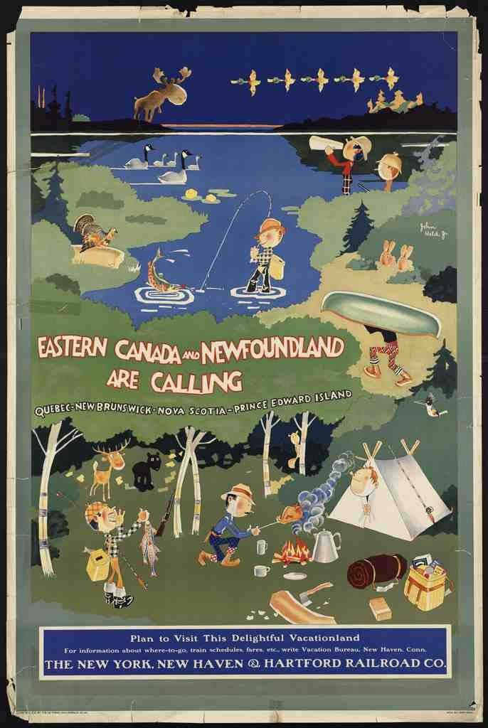 Usa Canada Air Sea Train Travel 40 Vintage Advert A4 Photo Print