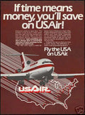 Usair Boeing 737 Vintage Retro Advert Ads A4 Photo Print