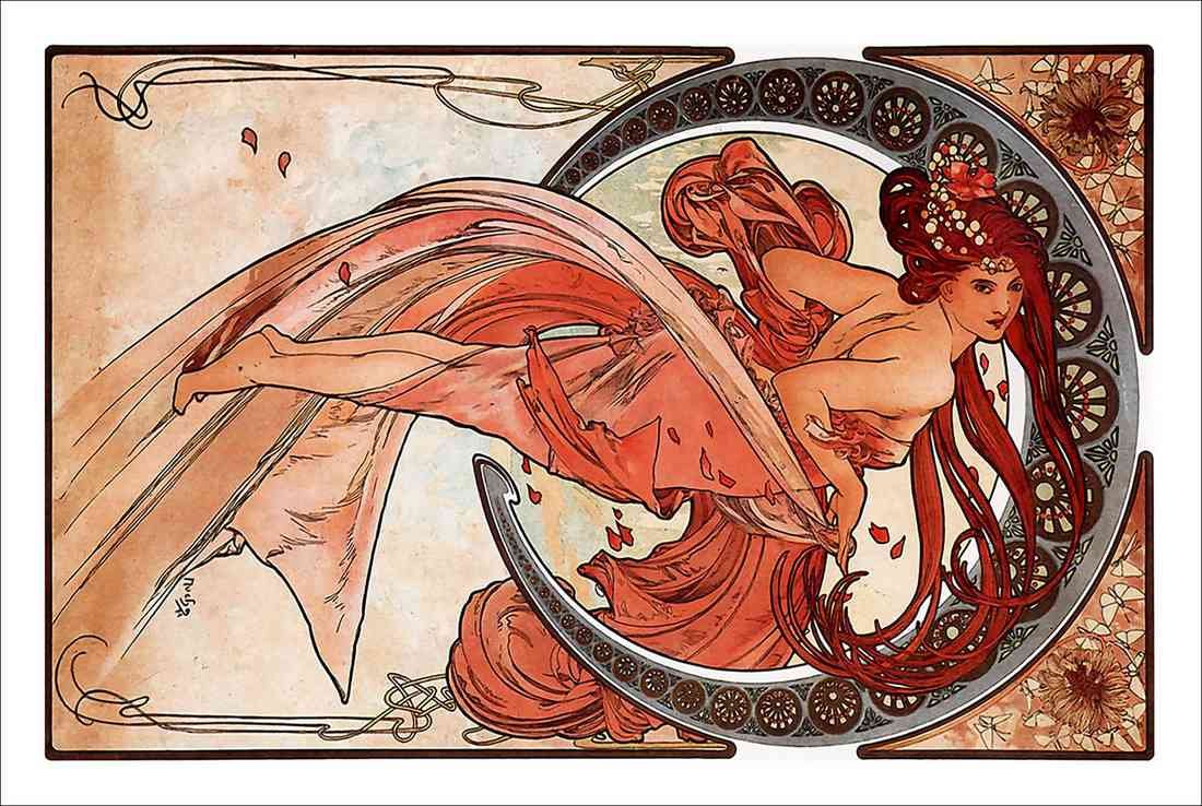 Use Nov 2014 Alphonse Maria Mucha Dance A4 Photo Print