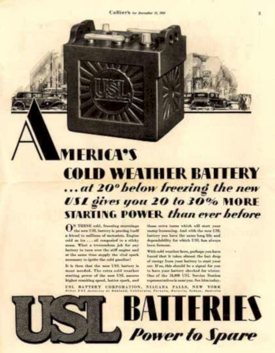 Usl Battery Cold Vintage Retro Advert Ads A4 Photo Print