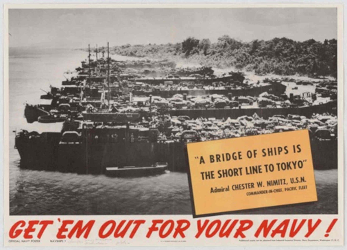 Uss Nimitz Tokyo American World War II Advert Poster