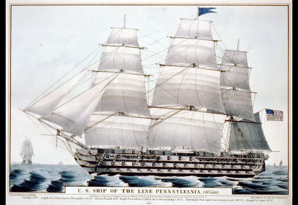 Uss Pennsylvania 1837 Ship Of The Line Us Navy A4 Photo Print