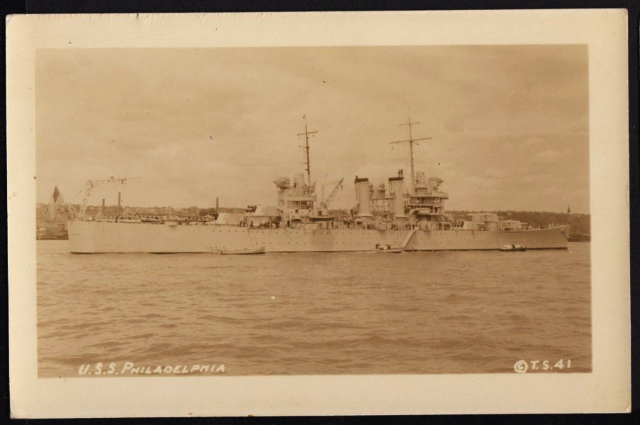 Uss Philadelphia At Sea Vintage A4 Photo Print
