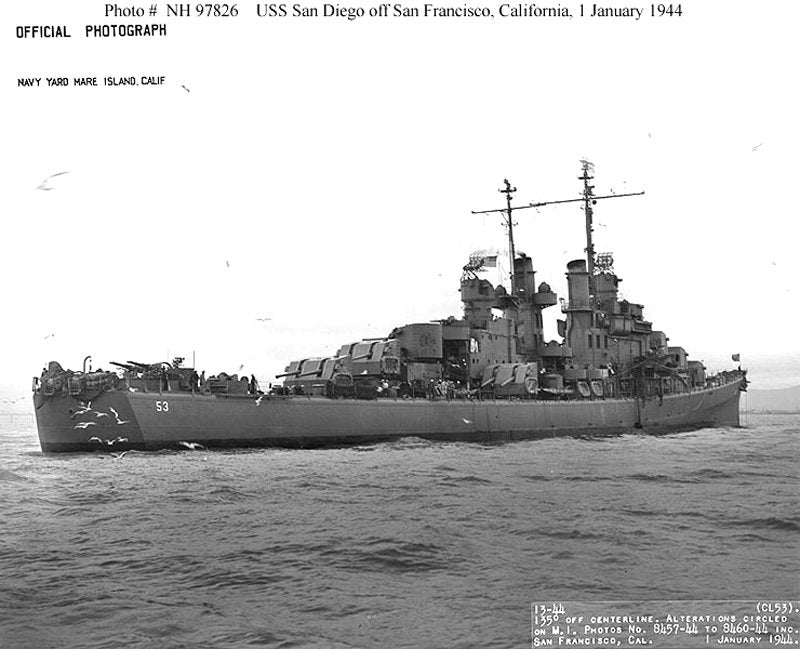 Uss San Diego Cl53 Claa53 5 A4 Photo Print