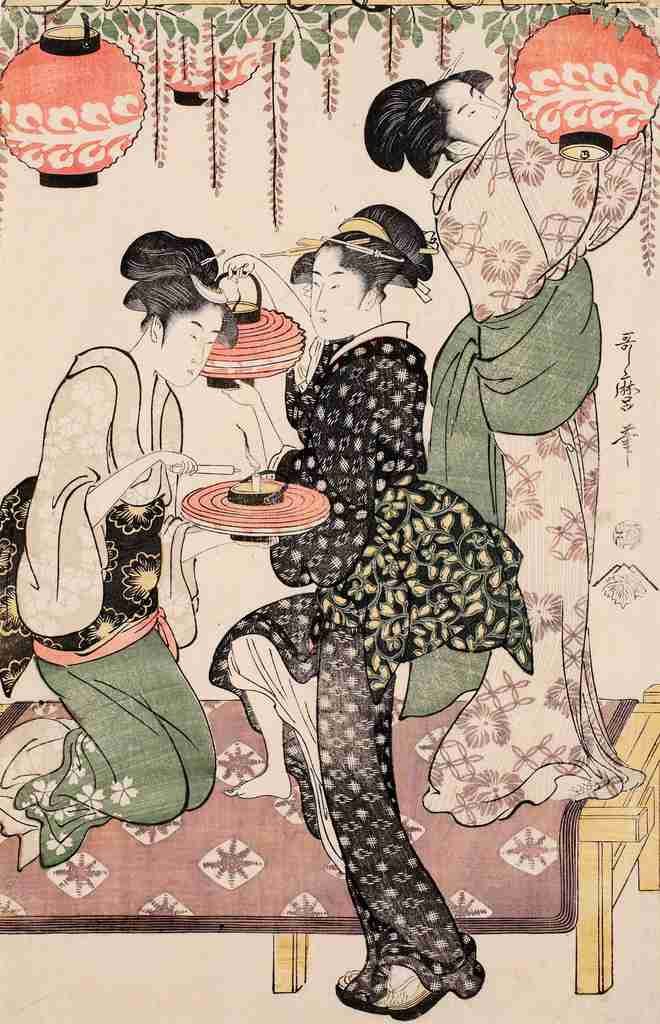 Utamaro Kitagawa 1753 1806 Party c1795 Vintage A4 Photo Print