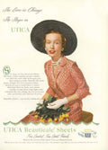 Utica Beutecale Sheets 1940s Vintage Retro Advert Poster