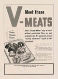 V Meats Variety American World War II Advert Poster