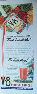 V8 Vegetable Juice Vintage Retro Advert Ads A4 Photo Print
