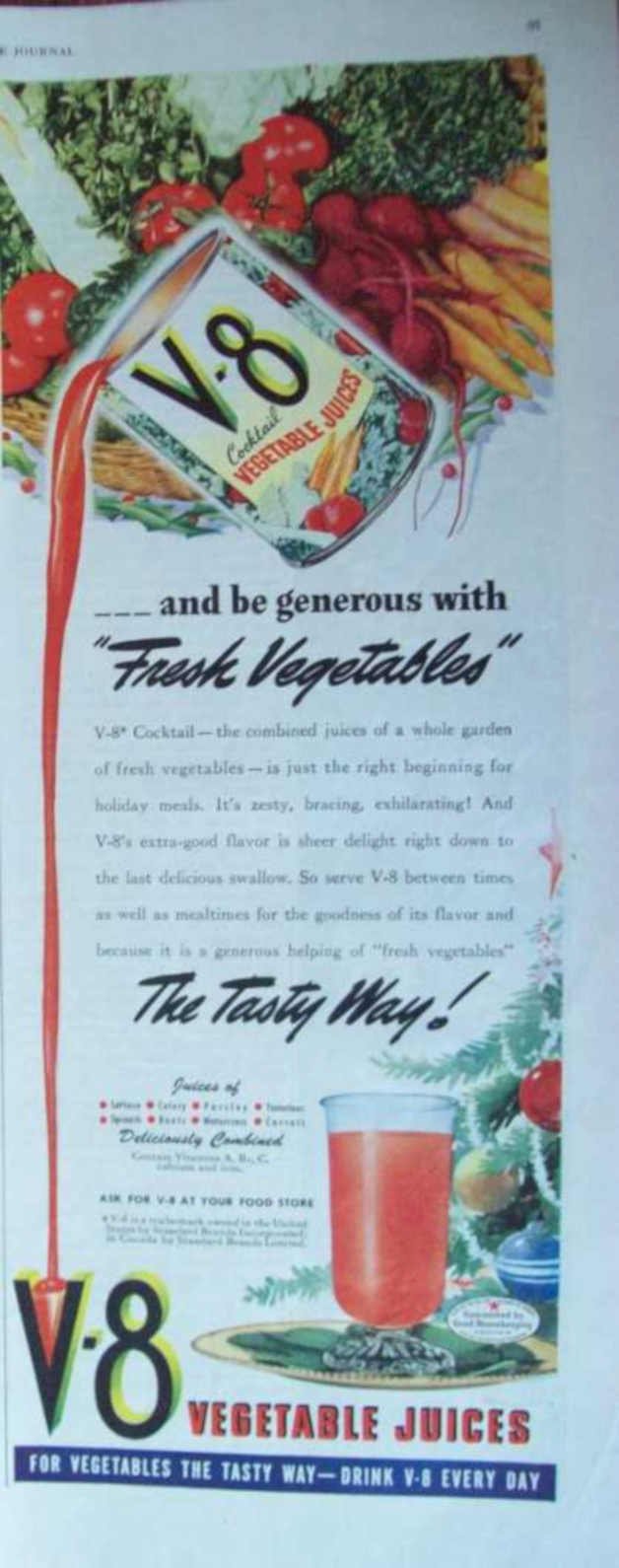 V8 Vegetable Juice Vintage Retro Advert Ads A4 Photo Print