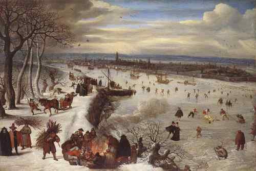 VALKENBORCH Lucas van View Of Antwerp With The Frozen  A4 Photo Print