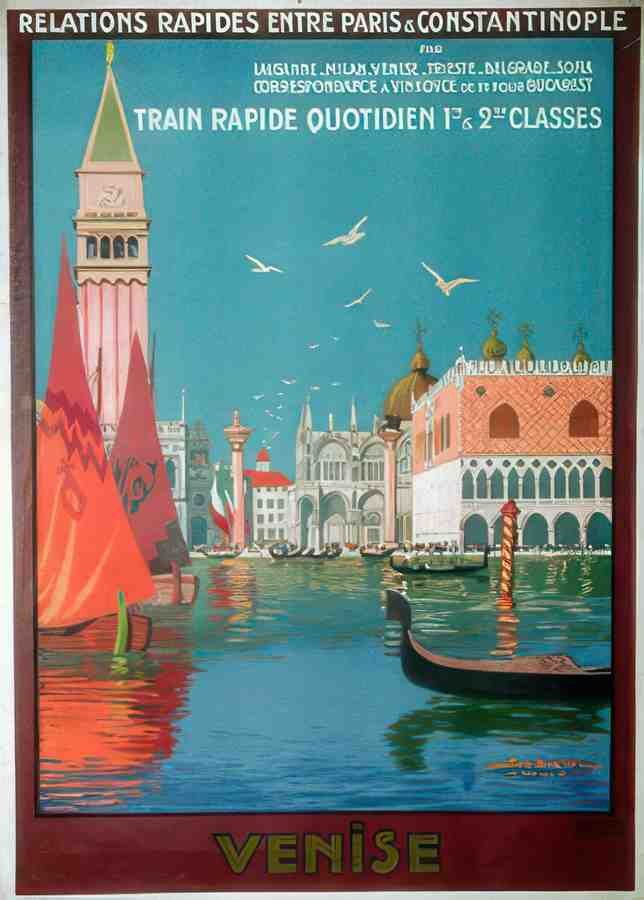 VENISE Vintage Advert A4 Photo Print