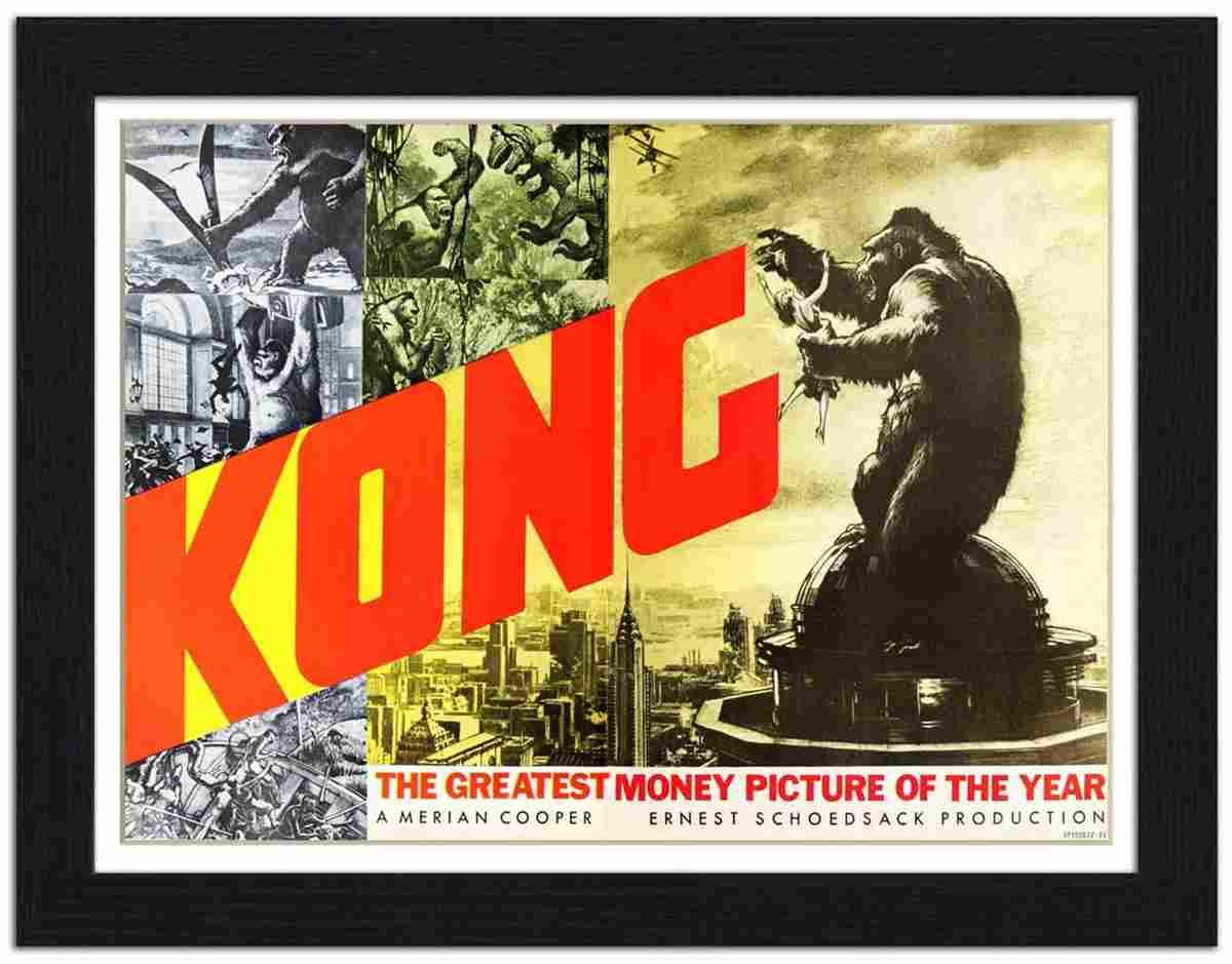 VP FRAME 150622 king kong 1933 Advert A4 Photo Print