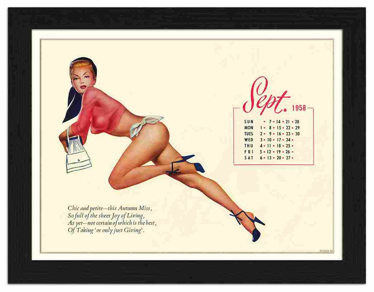 VP FRAME 150730 09 pin up girl 1958 september Advert A4 Photo Print