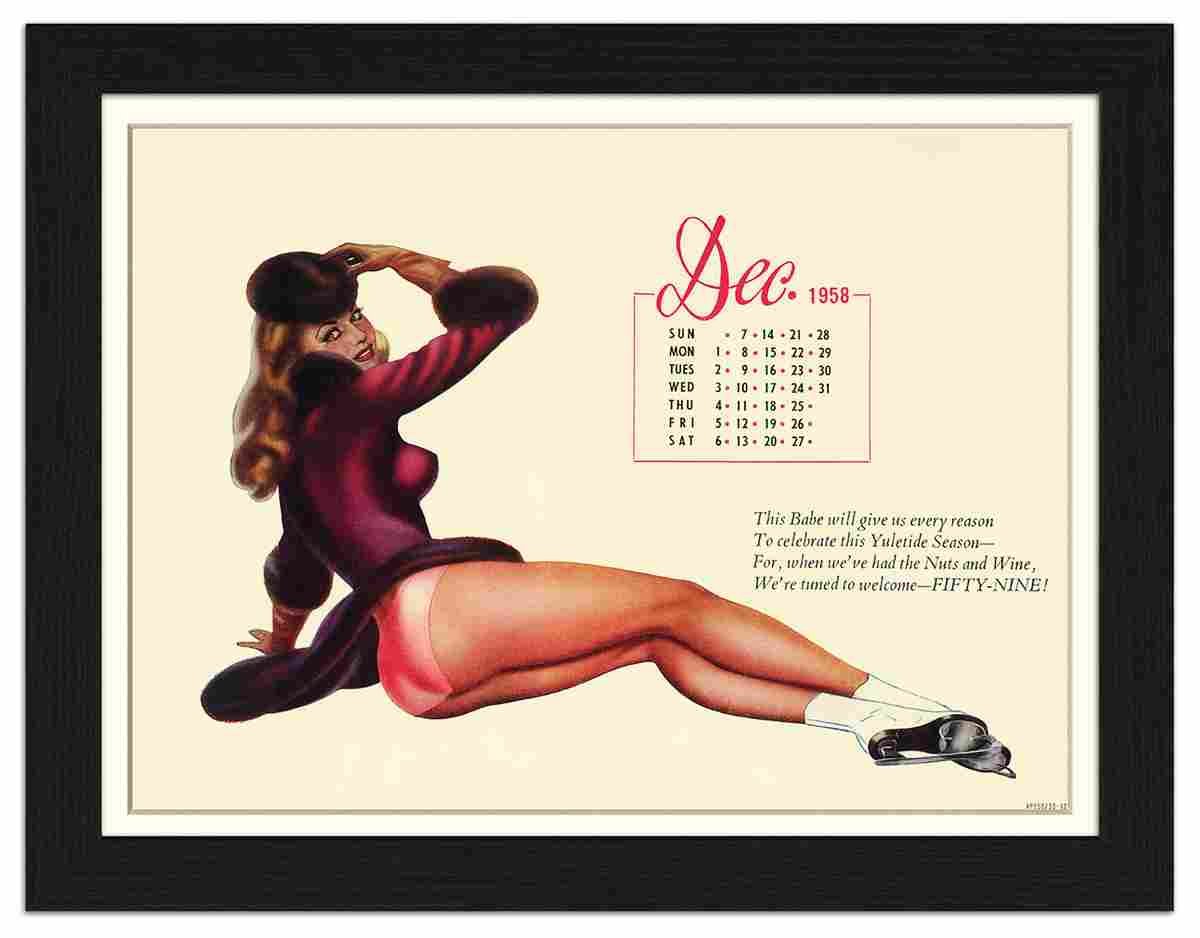 VP FRAME 150730 12 pin up girl 1958 december Advert A4 Photo Print