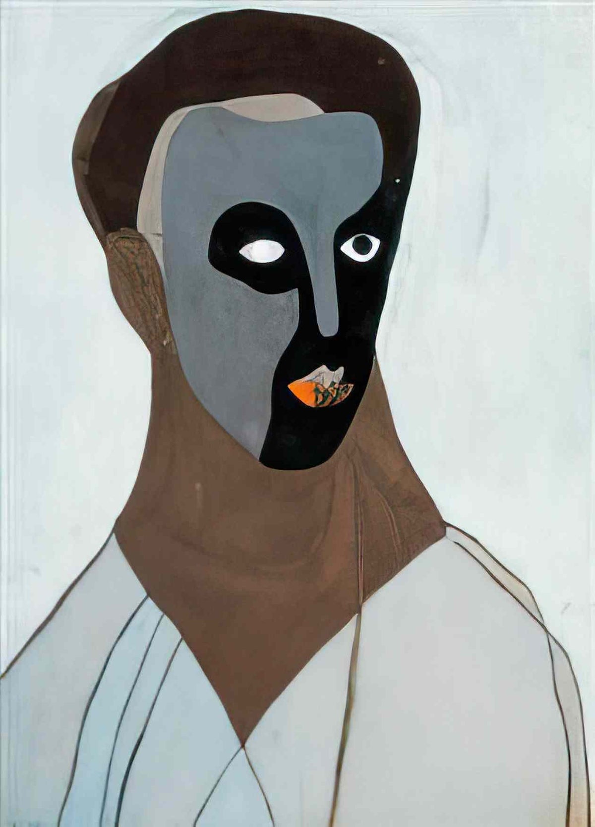 Vajda Lajos self portrait in a mask 1935 Art A4 Photo Print