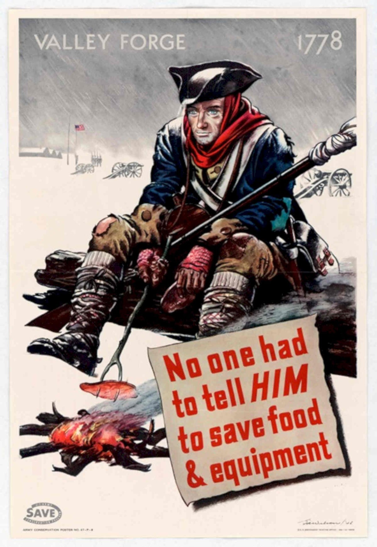 Valley Forge Soldier 1 American World War II Advert Poster