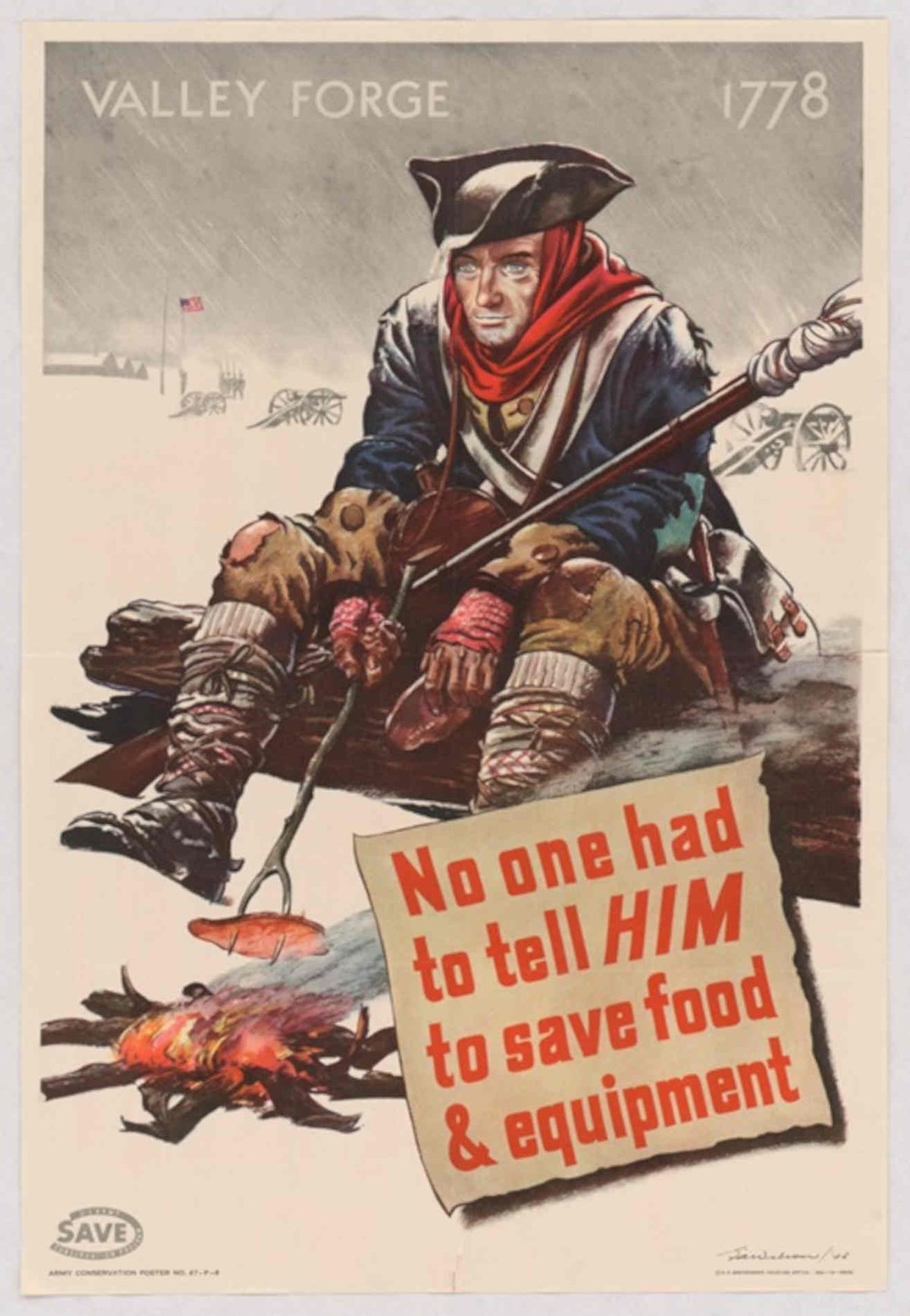 Valley Forge Soldier 2 American World War II Advert Poster