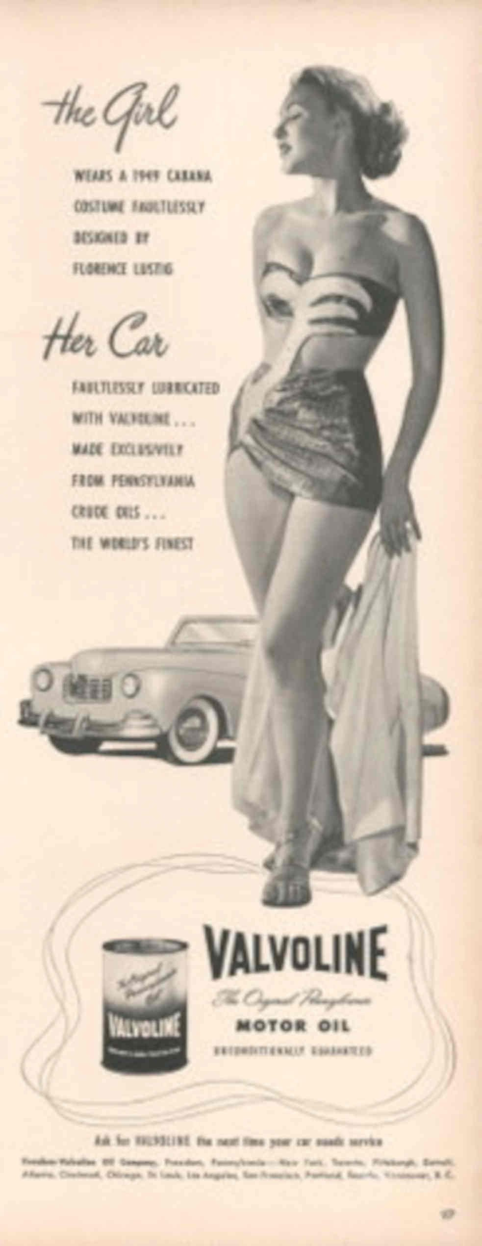 Valvoline Car Girl 1940s Vintage Retro Advert Poster