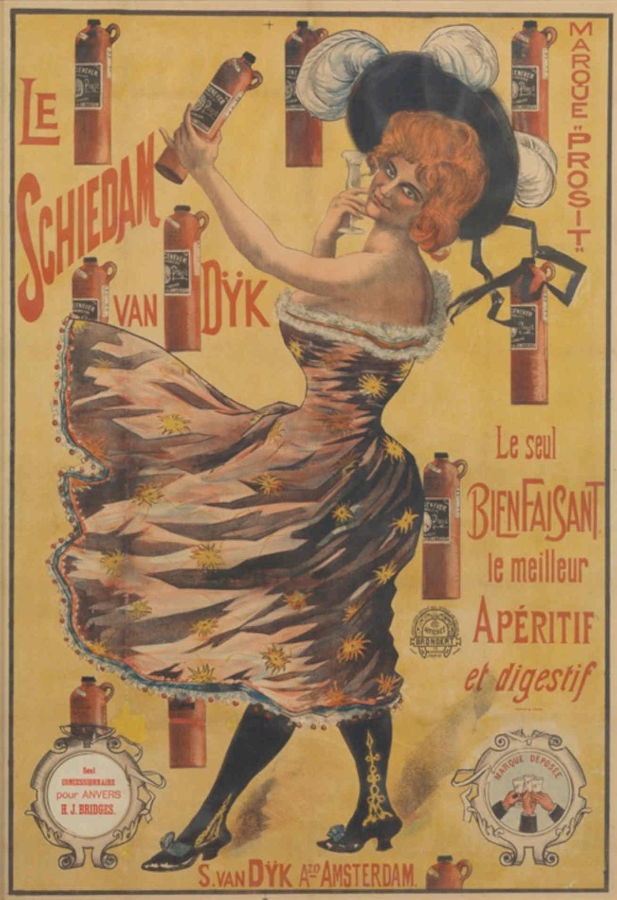 Van Dyck Liqueur Vintage Retro Advert Poster