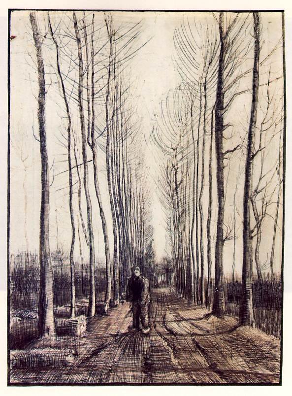 Van Gogh Lane With Poplar Trees, Early 1884, 54x39 Cm, Rijk Art A4 Photo Print