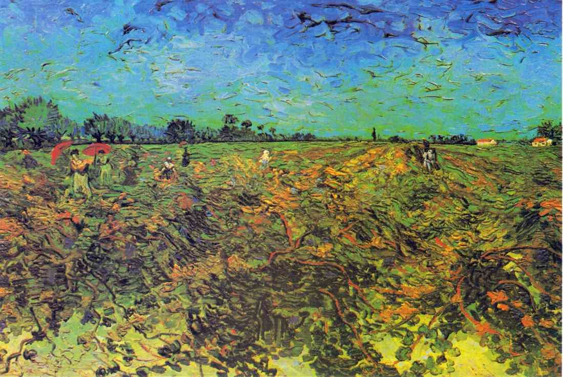 Van Gogh The Green Vineyard Arles A4 Photo Print