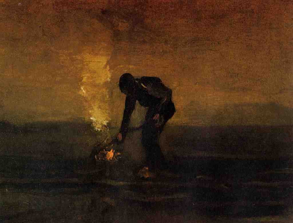Van Gogh Vincent Peasant Burning Weeds A4 Photo Print