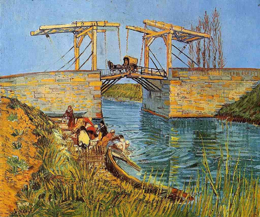 Van Gogh Vincent The Langlois Bridge at Arles with Women Washing A4 Photo Print