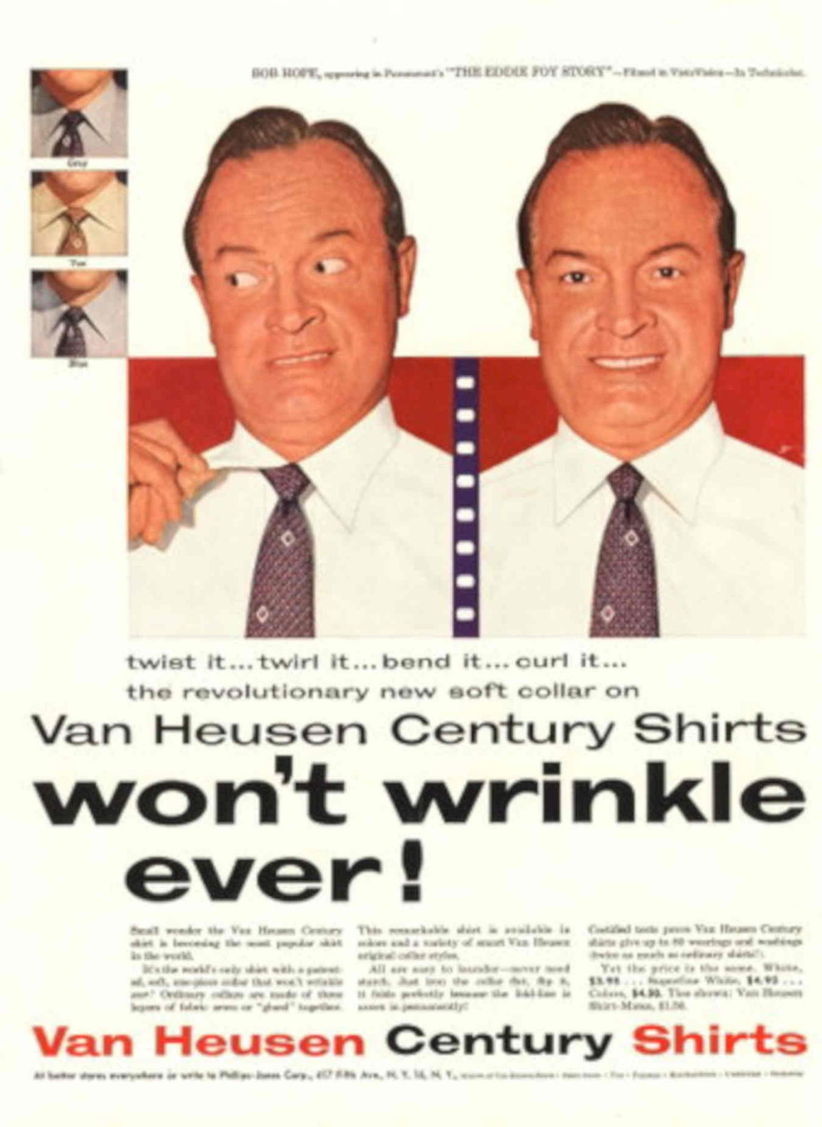 Van Heusen Century 3 1950s Vintage Retro Advert Poster