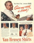 Van Heusen Shirts 1 1940s Vintage Retro Advert Poster