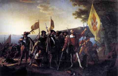Vanderlyn John Columbus Landing At Guanahani 1492 A4 Photo Print