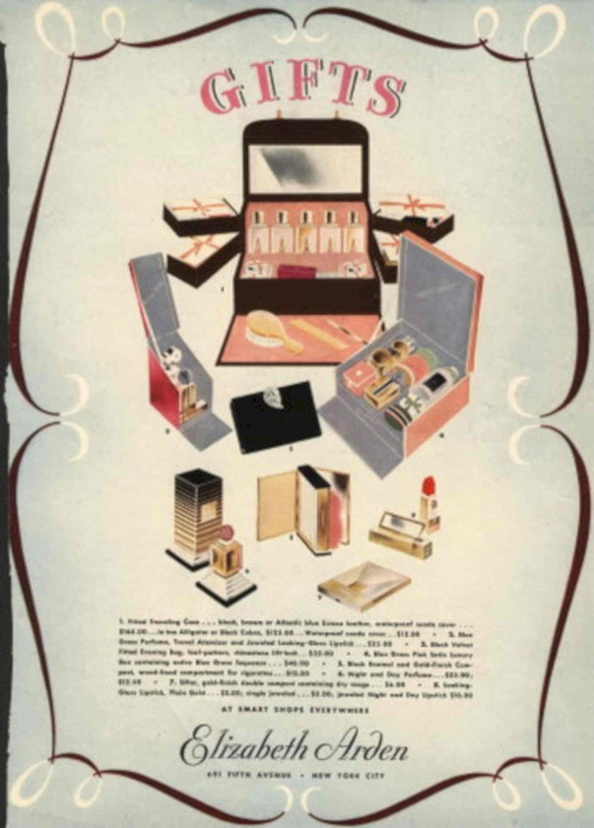 Vanity Gifts Case 1940s Vintage Retro Advert Poster