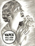 Vapex Cold Woman 1950s Vintage Retro Advert Poster