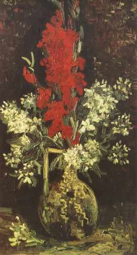 Vase With Gladioli And Carnations Paris 1886 A4 Photo Print