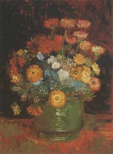 Vase With Zinnias Paris 1886 A4 Photo Print