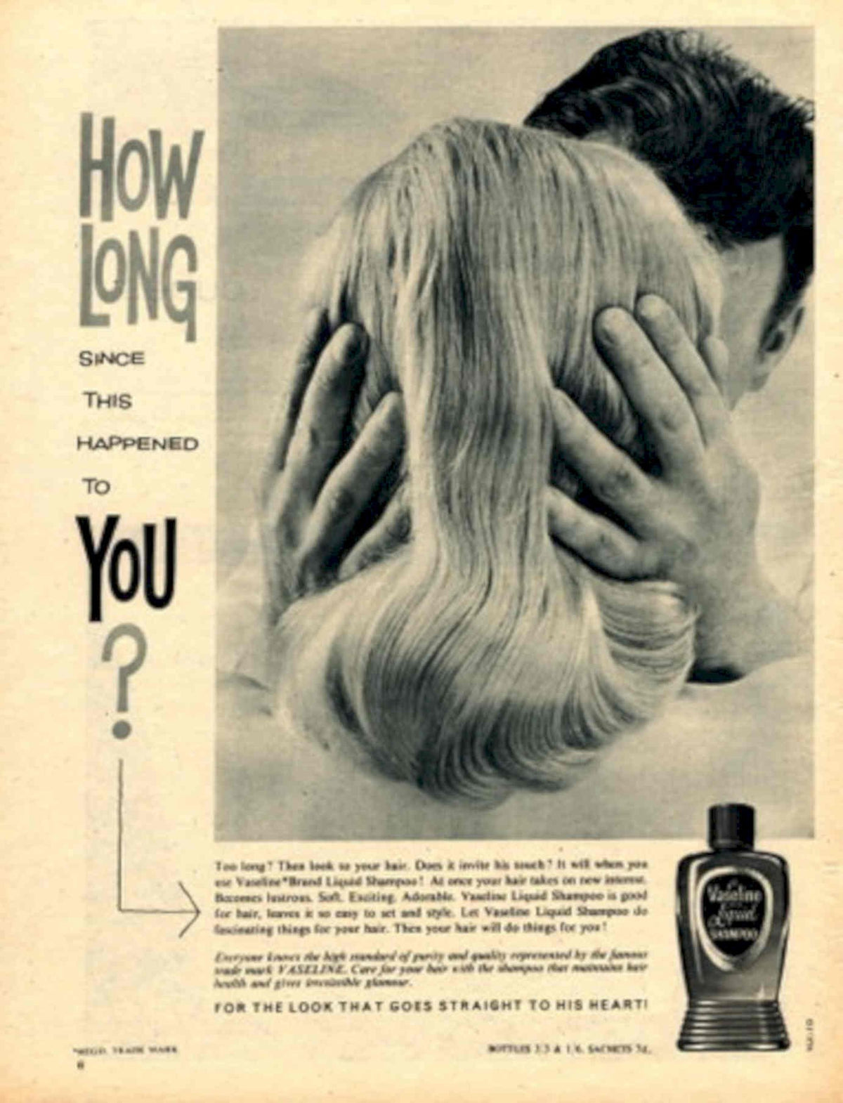 Vaseline Shampoo Vintage 1950s Vintage Retro Advert Poster