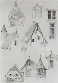 Vasily Polenov architectural sketches from travelling in germany 1872 Art A4 Photo Print