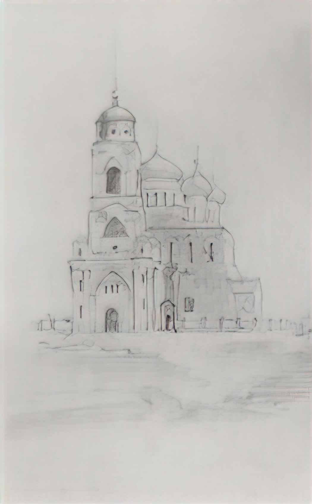 Vasily Polenov assumption cathedral in vladimir 1860 Art A4 Photo Print