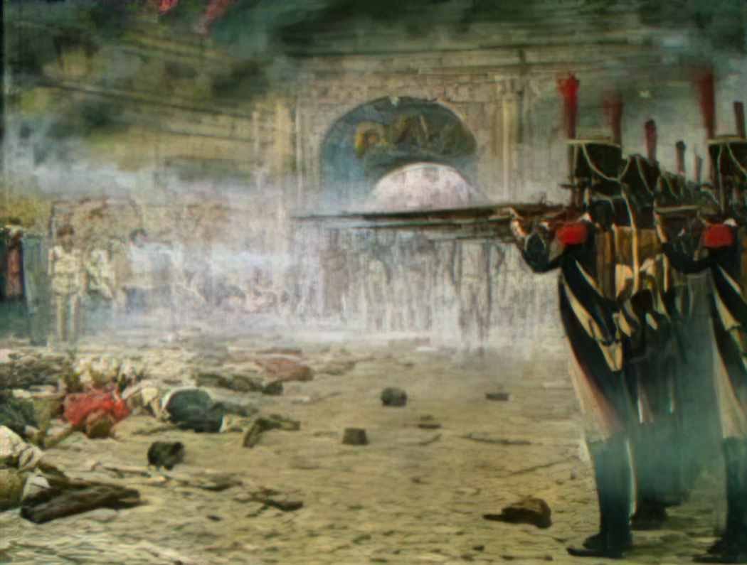 Vasily Vereshchagin in defeated moscow arsonists or shooting in the k Art A4 Photo Print
