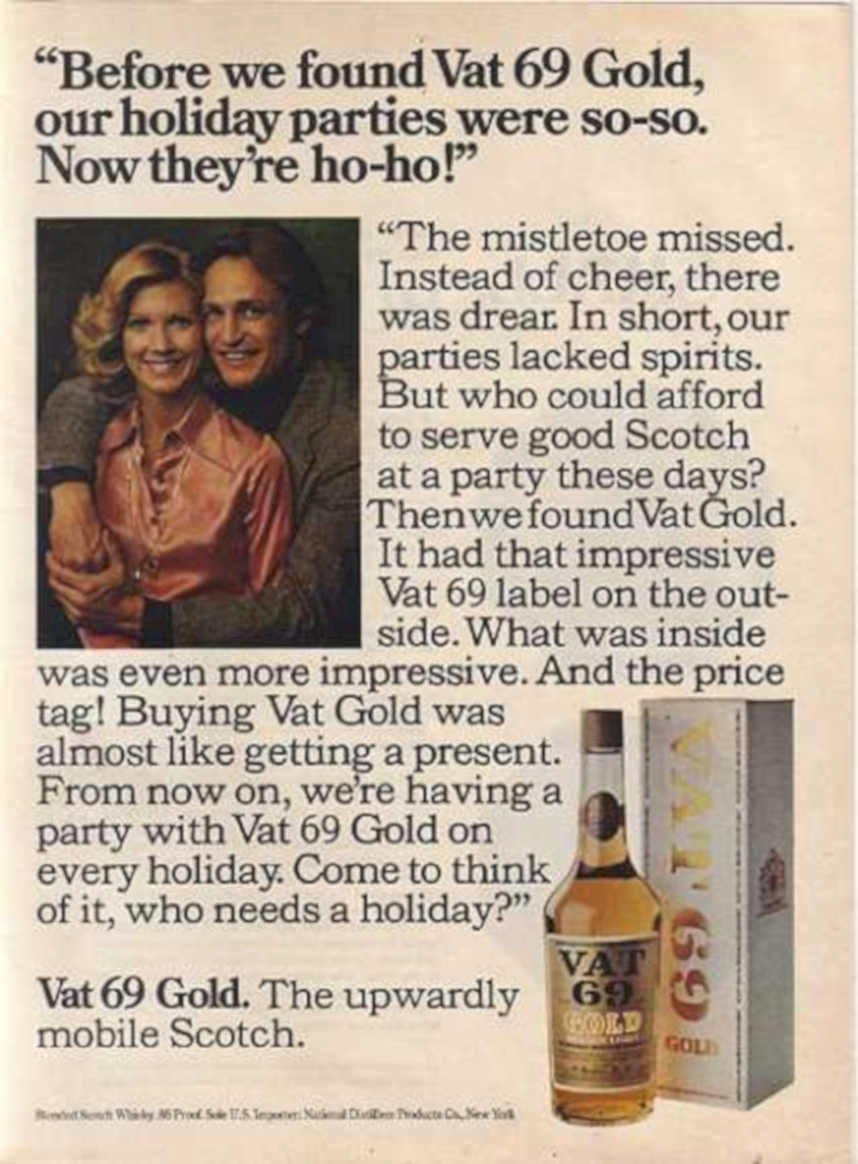 Vat 69 Gold Vintage Retro Advert Ads A4 Photo Print